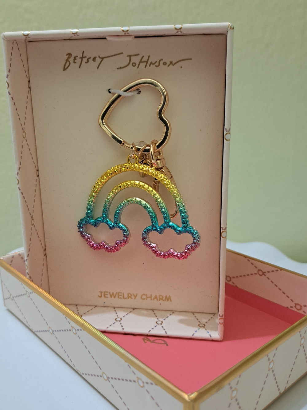 Betsey Johnson Rainbow Keychain Bag Charm